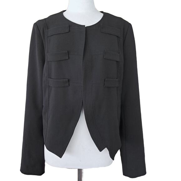 DEREK LAM Collective Black Military Jacket Blazer Size  16 - Picture 2 of 13